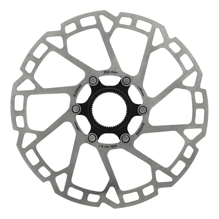 Disque De Frein VTT Centerlock Elvedes 203 mm Argent -Épaisseur 2.3 mm-