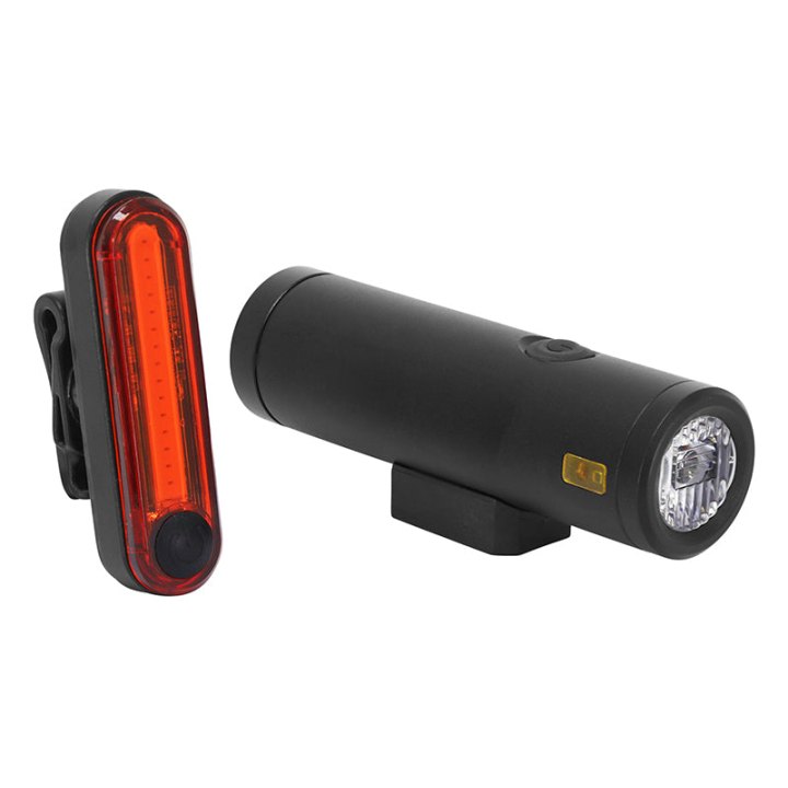 Éclairage Vélo Usb Kit Newton 500-30 Lumen Noir (Avant 6 Modes+Arrière 4 Modes)