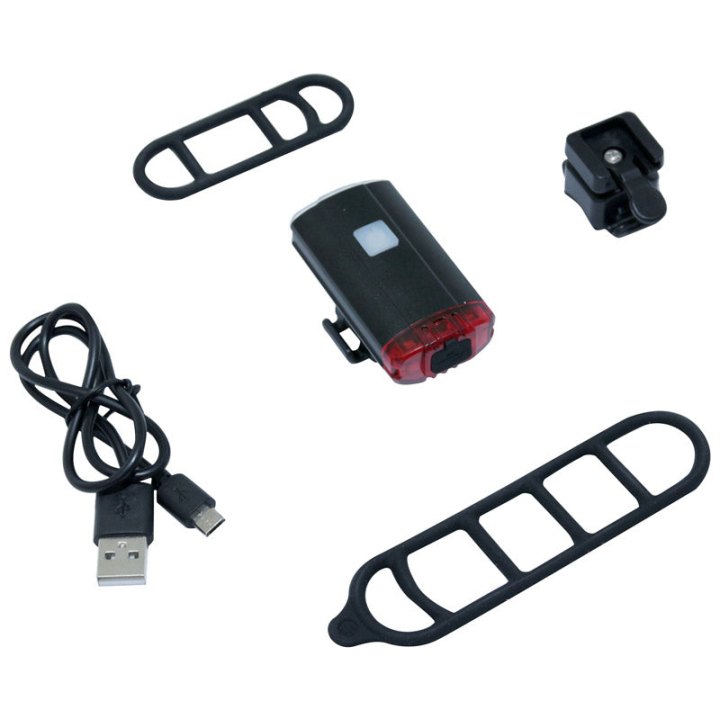Éclairage Vélo Usb Avant - Arrière P2R LED 200 Lumen (Avant) Pour Casque 3 Modes (Autonomie 2H-5H)
