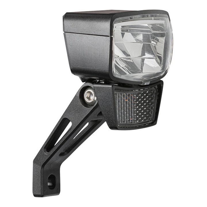 Éclairage Vélo VAE - E-Bike Avant Sur Fourche Axa Nxt 60 E-Bike 6-12V Homologué Noir Compatible Dynamo - Pour Voir A 70M Et Visible A 4Kms - Éclairage A L'Arret 4Mn