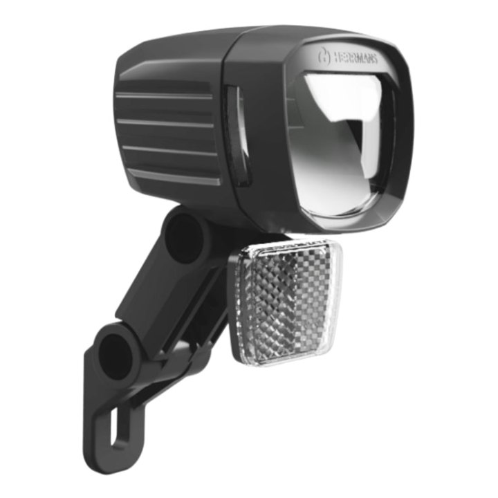 Éclairage Vélo VAE - E-Bike Herrmans Mr10+ Option Plein Phare 240 - 450 Lumen Noir Avant Sur Fourche (Livre Avec Patte) 12V - Vendu En Boite