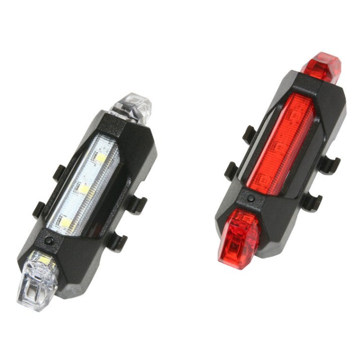 Éclairage Vélo Usb Kit Lens Sur Cintre-Tige De Selle 5 Leds 2 Fonctions Noir (Livre Avec 2 Elastiques Supplementaires Pour Compatibilite Sur Haubans)