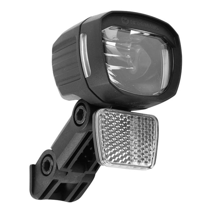 Éclairage Vélo VAE - E-Bike Herrmans Mr5 140 Lumen Noir Avant Sur Fourche 6-12V - Vendu En Boite