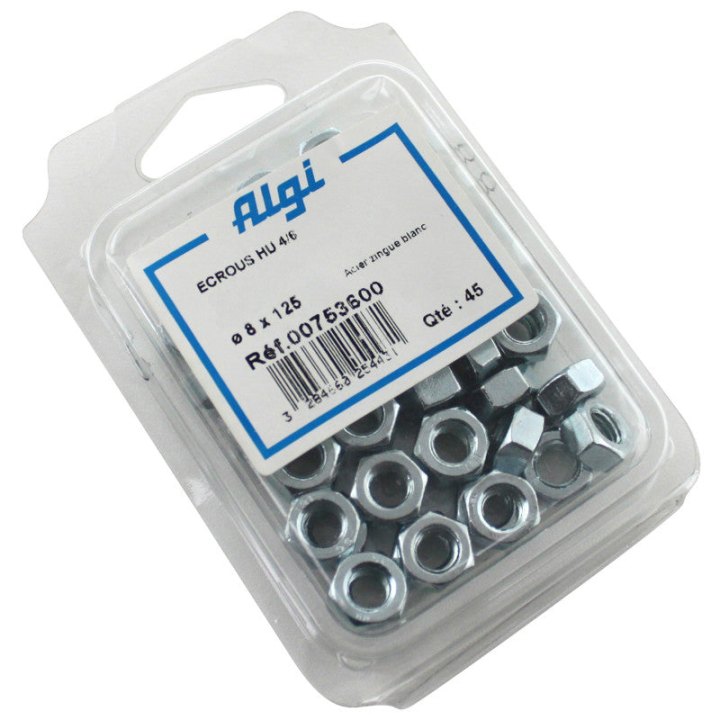 Écrou Algi 6 Pans Diam 8 (Blister De 45) (00753600)