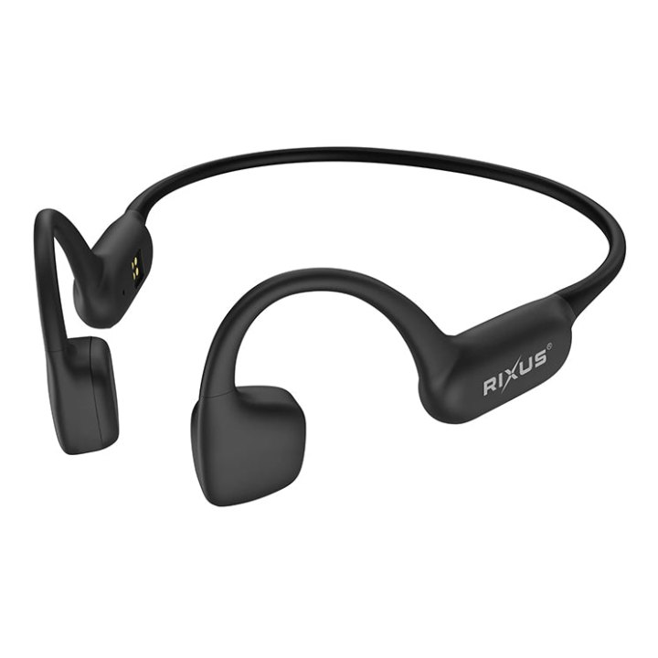 Ecouteur Oreille Libre-Casque Conduction Osseuse Rixus Pro Bluetooth 6.0 Noir 180 Mah, Autonomie 8H, Ipx8 : Compatible Natation (Inclus Câble Usb-C) -Rxbh38-