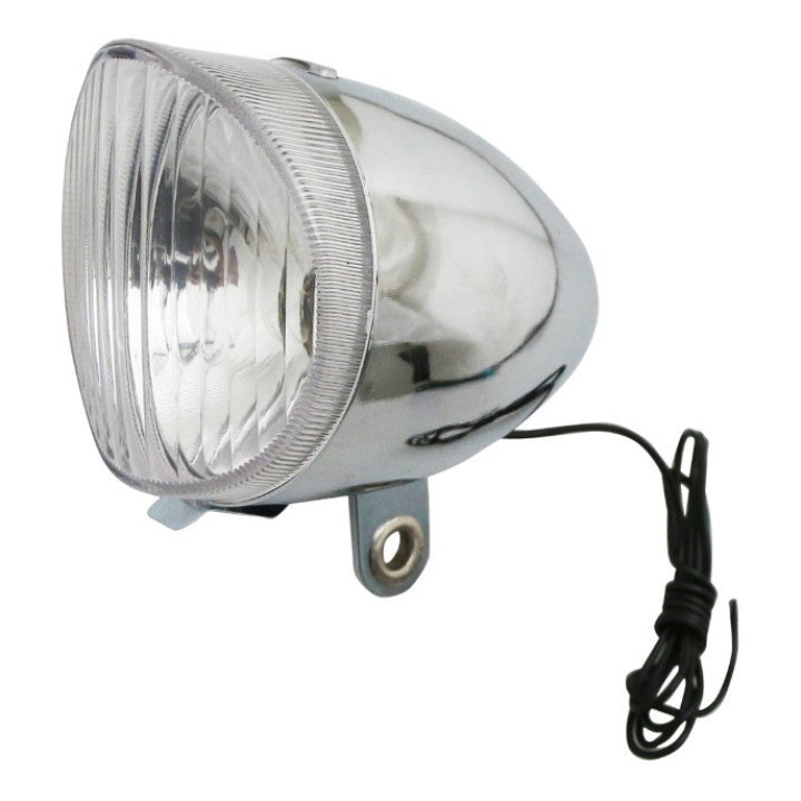 Éclairage Vélo A Dynamo Avant Sur Garde Boue Marwi Type Hollandais Chrome 6V 2,4W (Sur Carte)