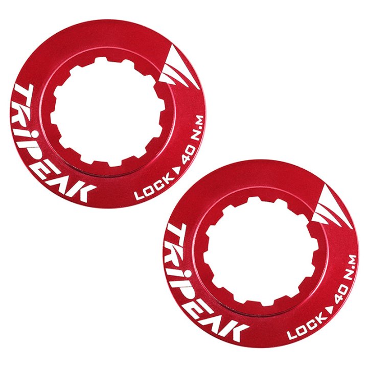Écrou Disque De Frein Centerlock Tripeak Aluminium Ultra Léger 7G Rouge - Serrage Interne (Vendu A La Paire)