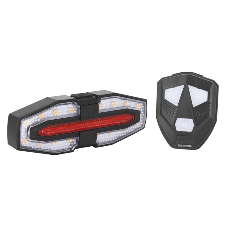 Éclairage Vélo Directionnel Usb Arrière Sur Tige De Selle Avec Clignotant Et Bouton Indicateur De Direction Sans Fil Noir LED 30 Lumen (5 Fonctions En Fixe Et Clignotant) -Newton-
