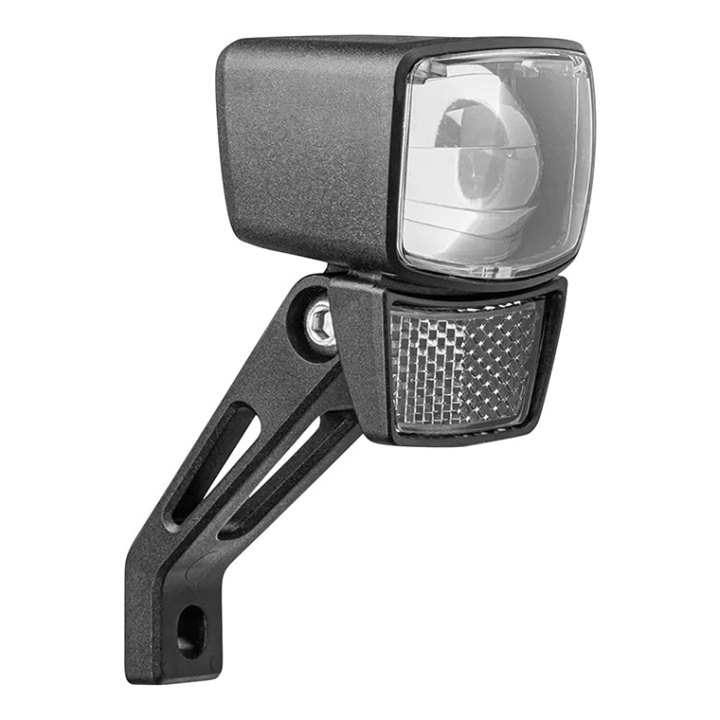 Éclairage Vélo Pour Moyeu Dynamo Avant Sur Fourche Axa Nxt 30 Lux Noir Bouton Switch On-Off - Pour Voir A 50 M Et Visible A 3 Kms - Éclairage A L'Arret 4 Mn