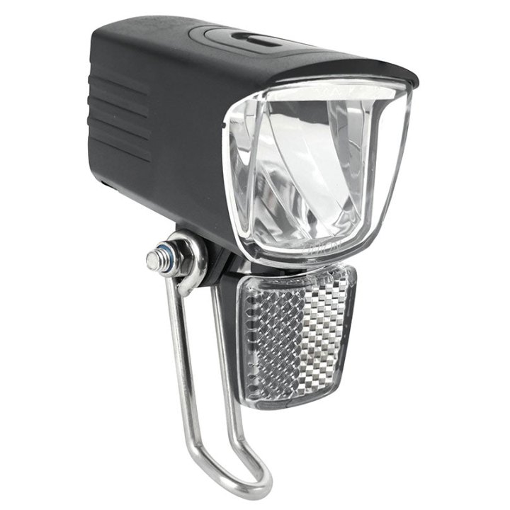 Éclairage Vélo Pour Moyeu Dynamo Avant Sur Fourche Marwi Extreme 80 Lux Noir Bouton Switch On-Off