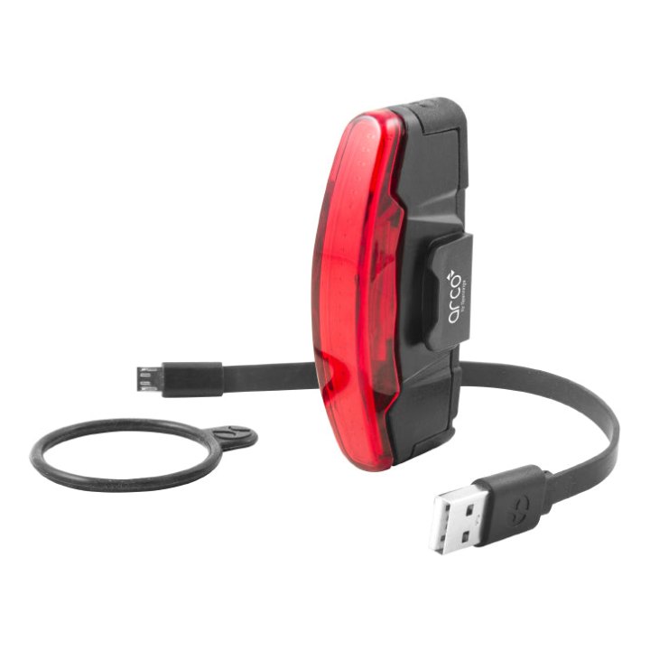 Éclairage Vélo Usb Arrière Spanninga Arco Noir Livre 3 Fonctions Standard, Eco, Flash (Autonomie De 5H À 10H)