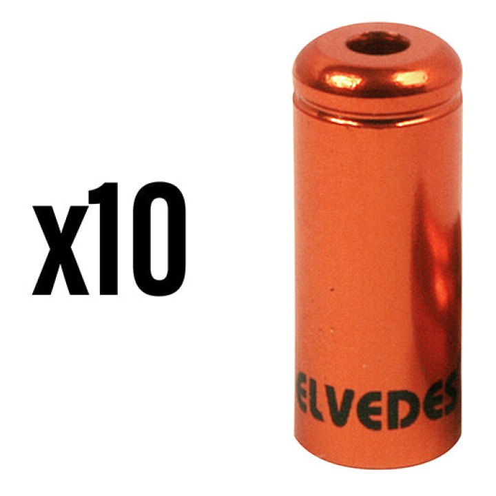 Embout De Gaine De Frein 5 mm Alu Orange Étanche (Vendu Par 10) -Elvedes-