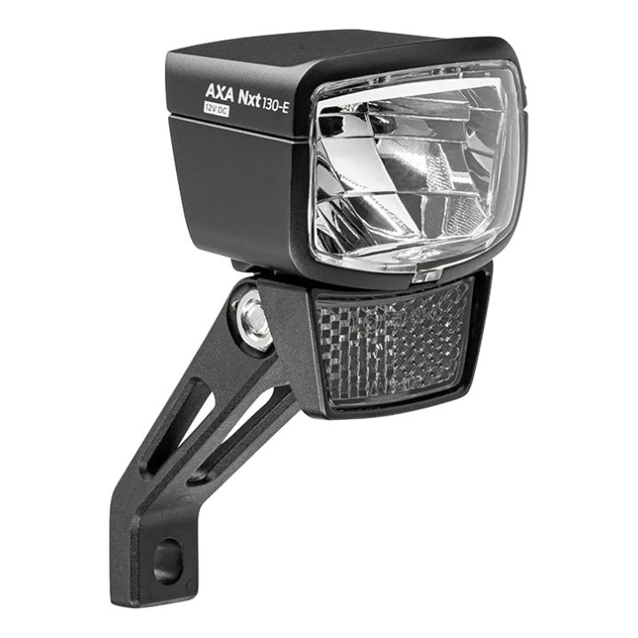 Éclairage Vélo VAE - E-Bike Avant Sur Fourche Axa Nxt 130 E-Bike 6-12V 130Lux Homologué Noir Compatible Dynamo - Pour Voir A 140M Et Visible A 7Kms