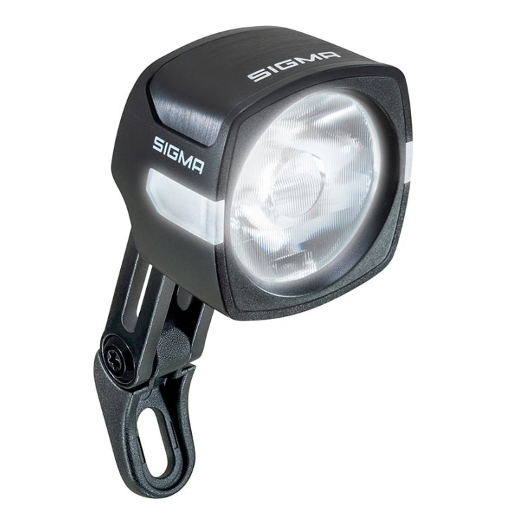 Éclairage Vélo VAE - E-Bike Avant Sur Fourche Sigma Eox Fl100 6-60V 100Lux Noir Compatible Fidlock - Pour Voir A 80M