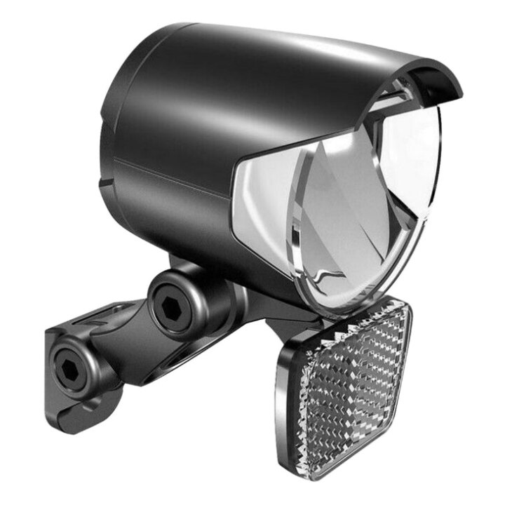 Éclairage Vélo VAE - E-Bike Herrmans Mr4 120 Lumen Noir Avant Sur Fourche Et Potence (Livre Avec Patte) 6-12V (Faible Amperage Au Demarrage) - Vendu En Boite