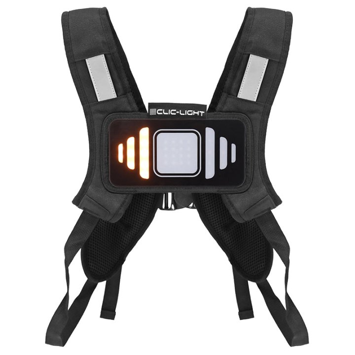 Éclairage Veste-Gilet Clic-Light V2 Avec Signalisation Intégrée Leds Avec Indicateur Direction - Freinage Et Telecommande Cintre Sans Fil (Dispositif D'Éclairage De Sécurité)