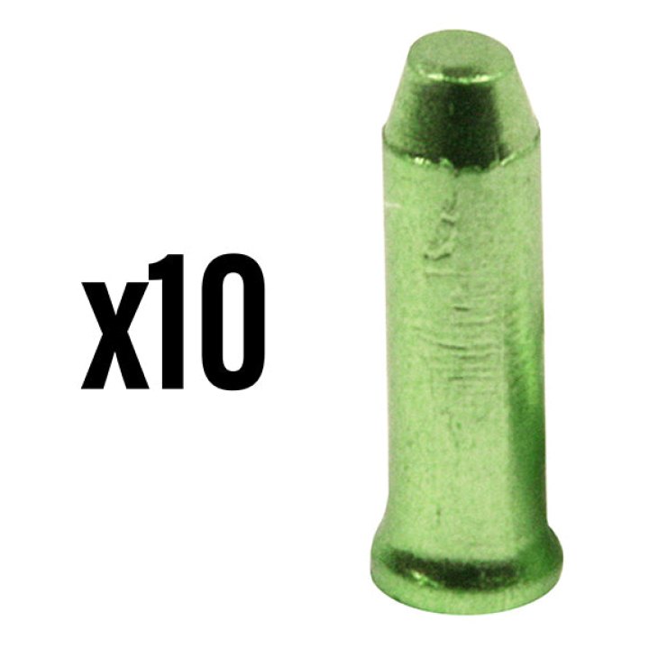 Embout De Câble Dérailleur-Frein Elvedes 2,3 mm Alu Vert (Vendu Par 10)