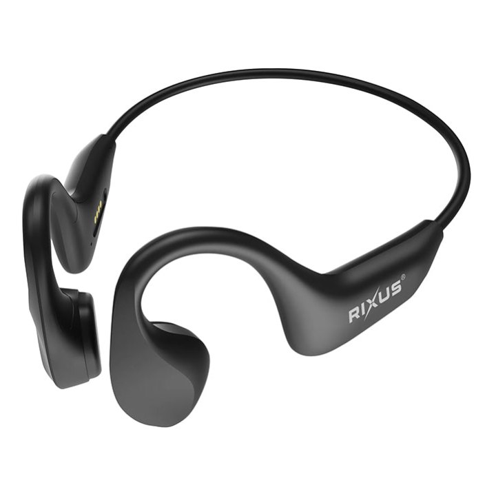 Ecouteur Oreille Libre-Casque Conduction Osseuse Rixus Bluetooth 6.0 Noir 250 Mah, Autonomie 8H, Ip68 : Compatible Natation (Inclus Câble Usb-A) -Rxbh30-