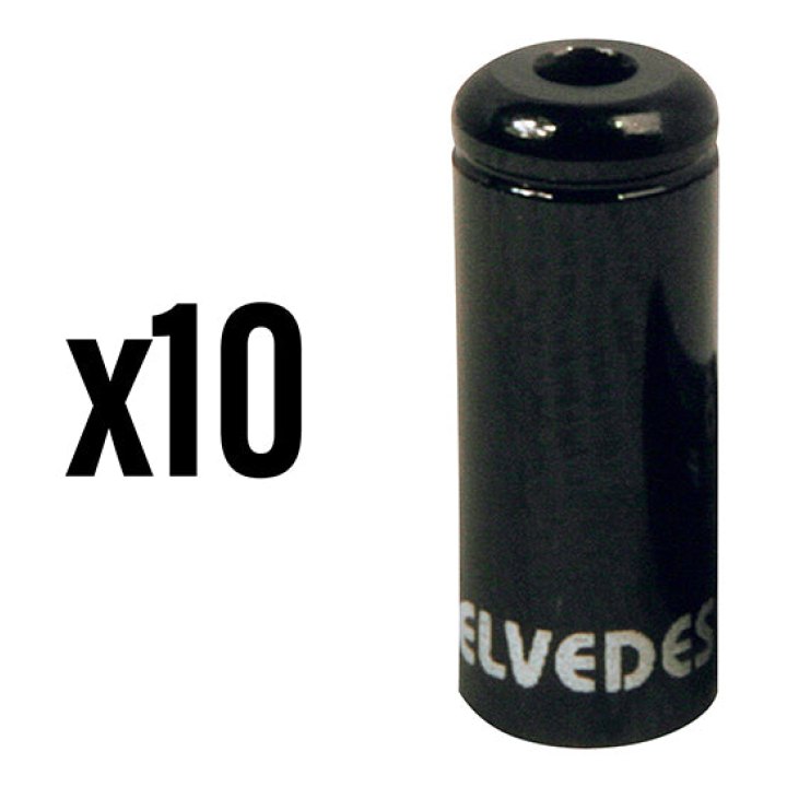 Embout De Gaine De Frein 5 mm Alu Noir Étanche (Vendu Par 10) -Elvedes-