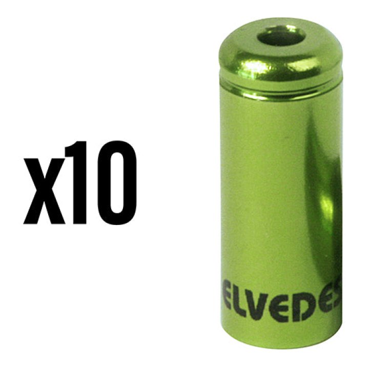 Embout De Gaine De Frein 5 mm Alu Vert Étanche (Vendu Par 10) -Elvedes-