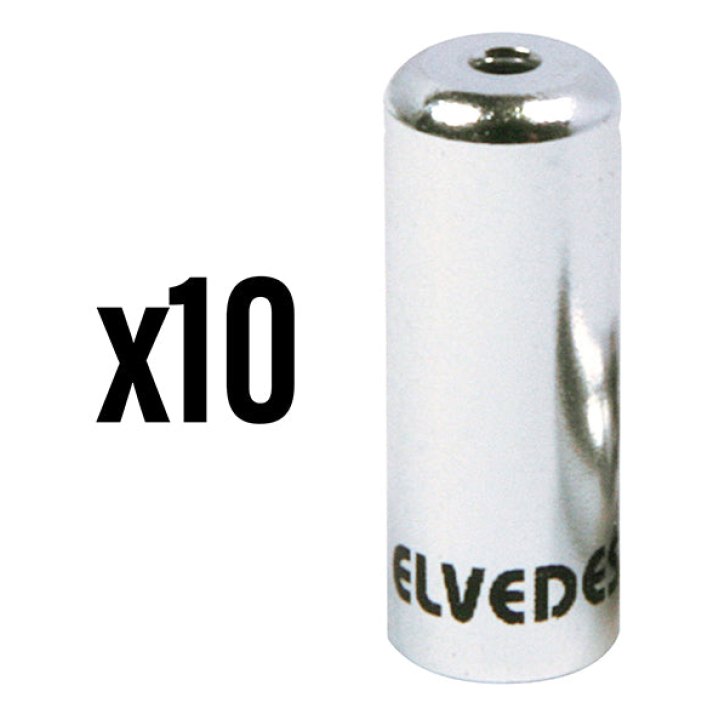 Embout De Gaine Dérailleur 4,2 mm Alu Argent (Vendu Par 10) -Elvedes-