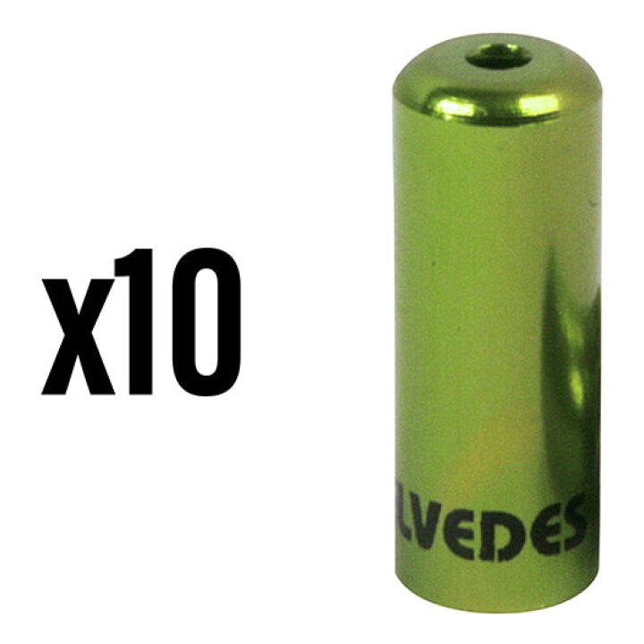 Embout De Gaine Dérailleur 4,3 mm Alu Vert Étanche (Vendu Par 10) -Elvedes-