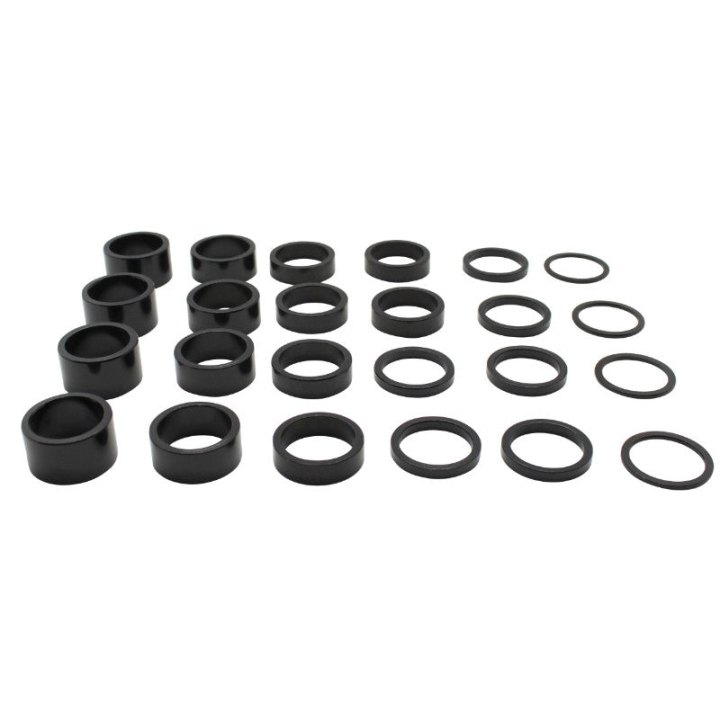 Entretoise Direction Alu Noir 1"1-8-28.6 (Boite Contient 4X2 mm-6X5 mm-6X10 mm-4X15 mm-4X20 mm)