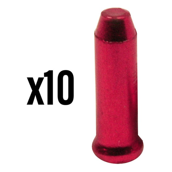Embout De Câble Dérailleur-Frein Elvedes 2,3 mm Alu Rouge (Vendu Par 10)