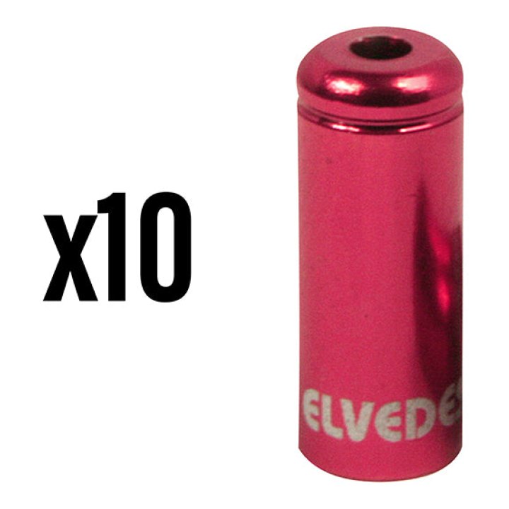 Embout De Gaine De Frein 5 mm Alu Rouge Étanche (Vendu Par 10) -Elvedes-