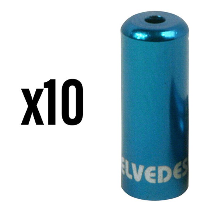 Embout De Gaine Dérailleur 4,3 mm Alu Bleu Étanche (Vendu Par 10) -Elvedes-