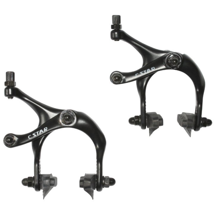 Étrier Frein Route-Fixie Patin Newton Alu Noir Anodise Pour Roue 700 (Paire)