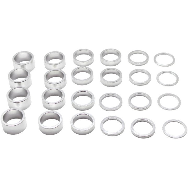 Entretoise Direction Alu Argent 1"1-8-28.6 (Boite Contient 4X2 mm-6X5 mm-6X10 mm-4X15 mm-4X20 mm)