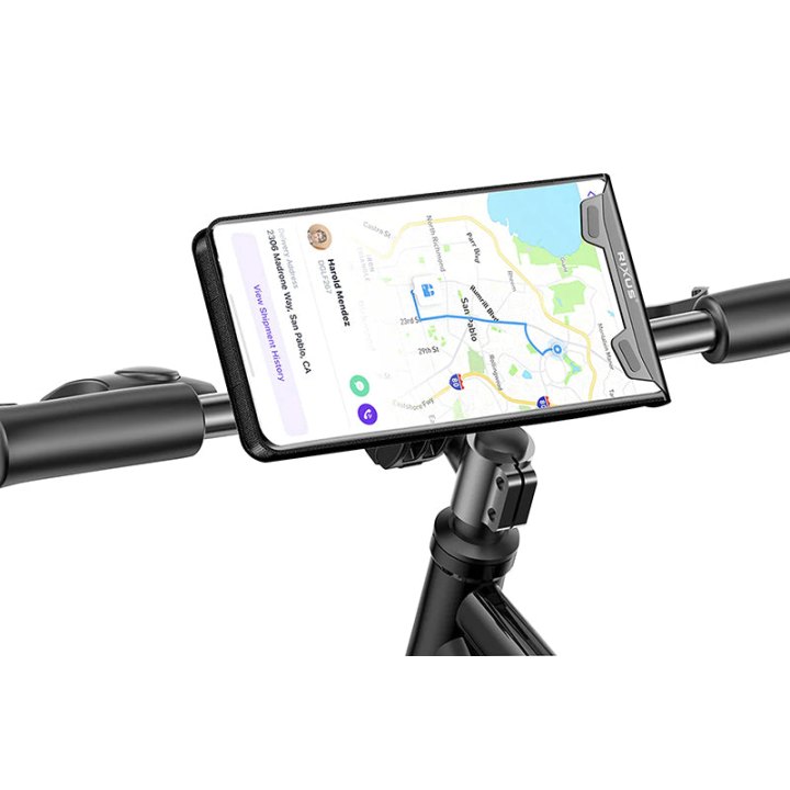 Etui-Pochette Support Smartphone-Telephone Rixus Universel Étanche Noir Avec Fixation A Collier Sur Cintre (Vendu A L'Unite) -Rxhb62-