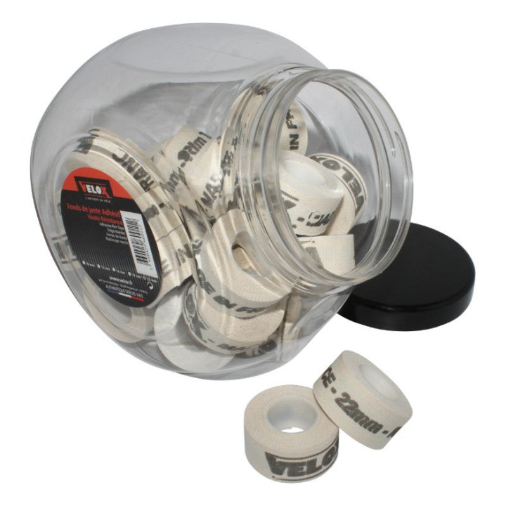 Fond De Jante Velox Tressé Adhesif En 22 mm Longueur 2M (Jarre De 30 Rouleaux)