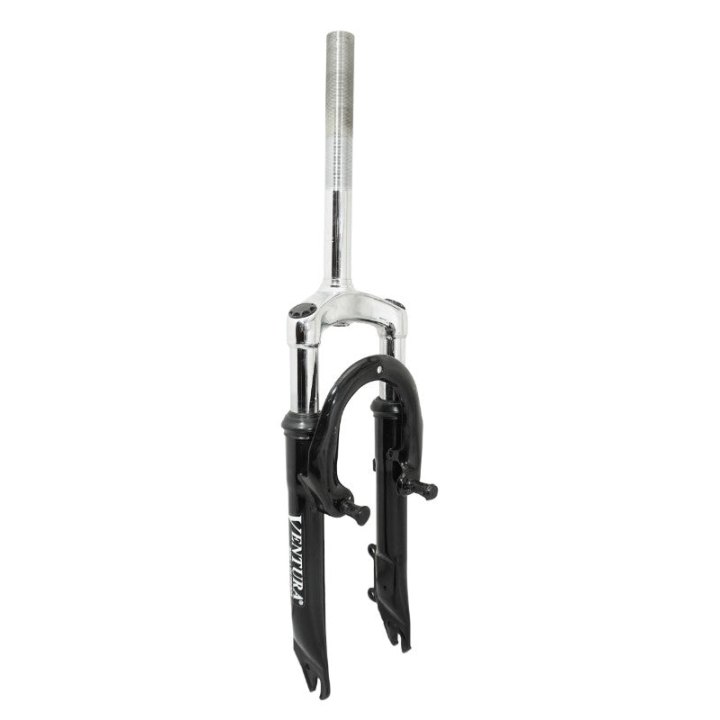 Fourche VTT 20 " M-W A Suspension Disque + V-Brake Acier Ressort-Elastomere Noir Deb. 50 mm Pivot (220-130 mm) Filete 1"-22,2 Intérieur