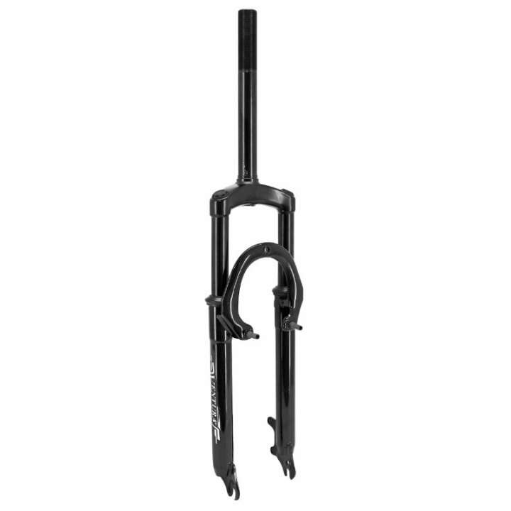 Fourche VTT 26 " M-W A Suspension Acier Ressort-Elastomere Pour V-Brake Et Disque Noir Deb. 50 mm Pivot (240-85 mm) Filete 1"1-8-25,4 Intérieur