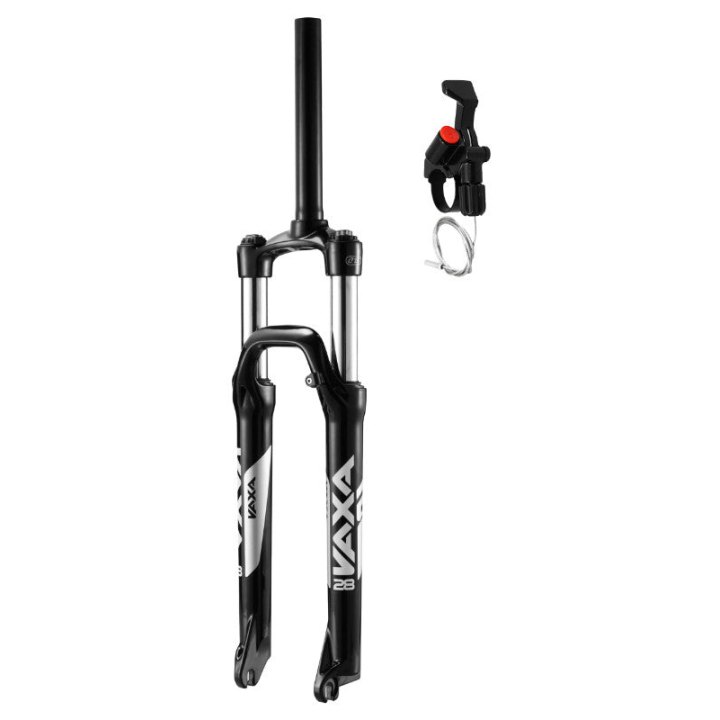 Fourche VTT 29 " Zoom Vaxa 28 Noir Réglable-Blocable Au Guidon Deb. 100 mm Pivot Lisse 295 mm 1''1-8-28,6 Extérieur Compatible Disque