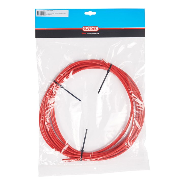 Gaine De Frein Elvedes Rouge 4,9 mm (Rouleau De 10M) Avec Liner