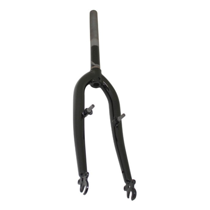 Fourche VTT 20 " Rigide Cintree Acier Noir Avec Tasseaux Pivot (200-140 mm) Filete 1"-22,2 Intérieur