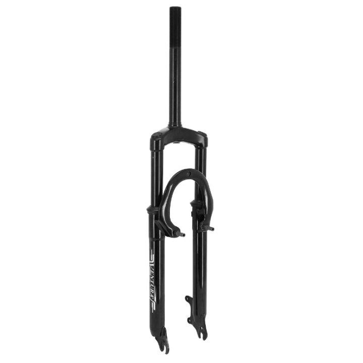 Fourche VTT 26 " M-W A Suspension Acier Ressort-Elastomere Noir Deb. 50 mm Pivot (240-85 mm) Filete 1"-22.2 Intérieur Pour V-Brake Et Frein A Disque