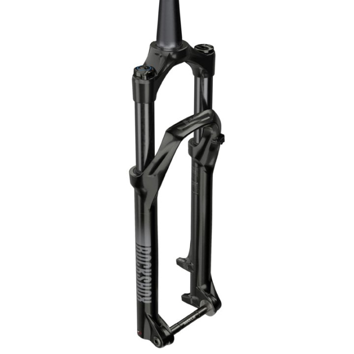 Fourche VTT 29 " Rockshox Judy Silver Tk Solo Air Noir Pour Frein A Disque (Cone 39.8 mm En Bas) Pivot Conique Lisse 1"1-8-28,6 Avec Axe Traversant Boost 15X110 Extérieur Réglable-Blocable Deb. 120 mm