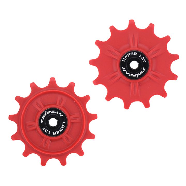 Galet Dérailleur Gravel-VTT Tripeak 13-13 Dents Céramique 11V. Shimano Grx-Xt (Grx 812 - 817 - Xtm8000) Rouge (Blister De 2)