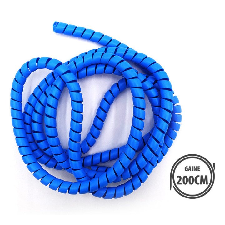 Gaine protège cables bleu 2m
