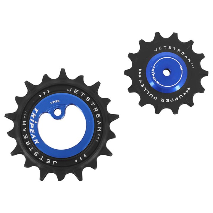 Galet Dérailleur Aopw Tripeak 14-18 Dents Céramique 12X1V. Sram T Type Bleu Fonce (Jeu De 2) (Garantie 4 Ans)