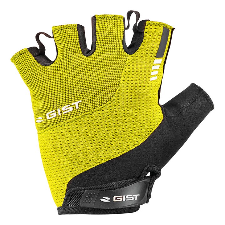 Gants Vélo Court Gist Kontrol Été Jaune Fluo M (Paire Sur Carte) Avec Velcro