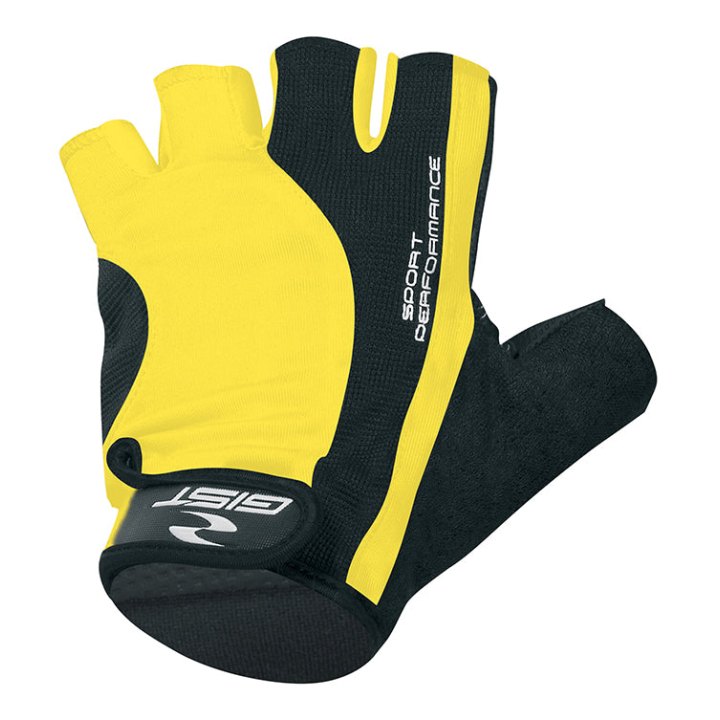 Gants Vélo Court Gist Pro Jaune Fluo M (Paire Sur Carte) Avec Velcro