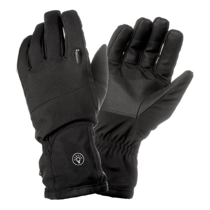 Gants Vélo City Long Tucano Lux Noir Taille M Avec Éclairage LED Usb Intégré (Paire Sur Carte)