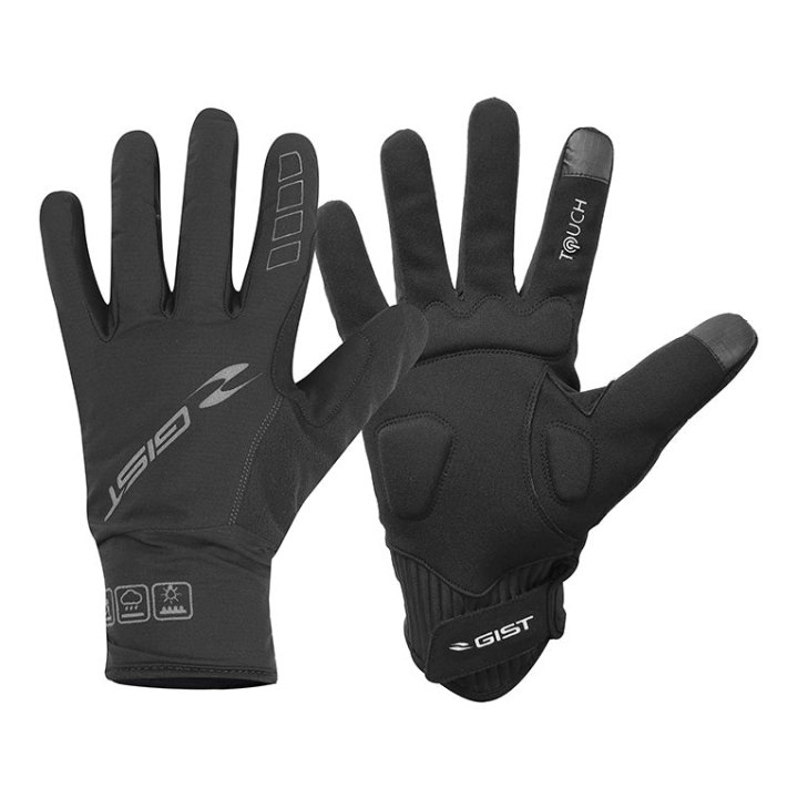 Gants Vélo Hiver Long Gist Doble Basse Temperature Noir Long S (Paire Sur Carte) Compatible Ecran Tactile