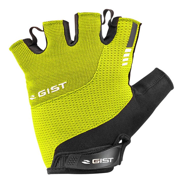 Gants Vélo Court Gist Kontrol Été Jaune Fluo XL (Paire Sur Carte) Avec Velcro
