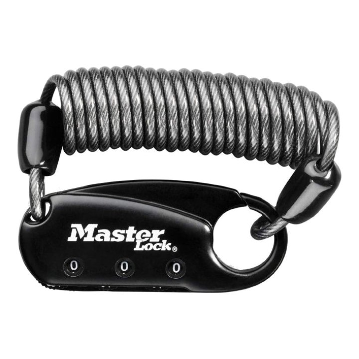 Antivol Câble A Combinaison - Code Masterlock L 90 cm Noir - Pour Casque-Sac